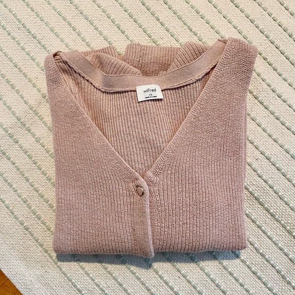 Wilfred Sweaters - Aritzia Wilfred Front to Back Cardigan in Dusty Rose XS